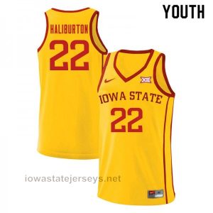 Cheap Youth Iowa State Cyclones Tyrese Haliburton #22 Stitch Yellow Jerseys 899113-250
